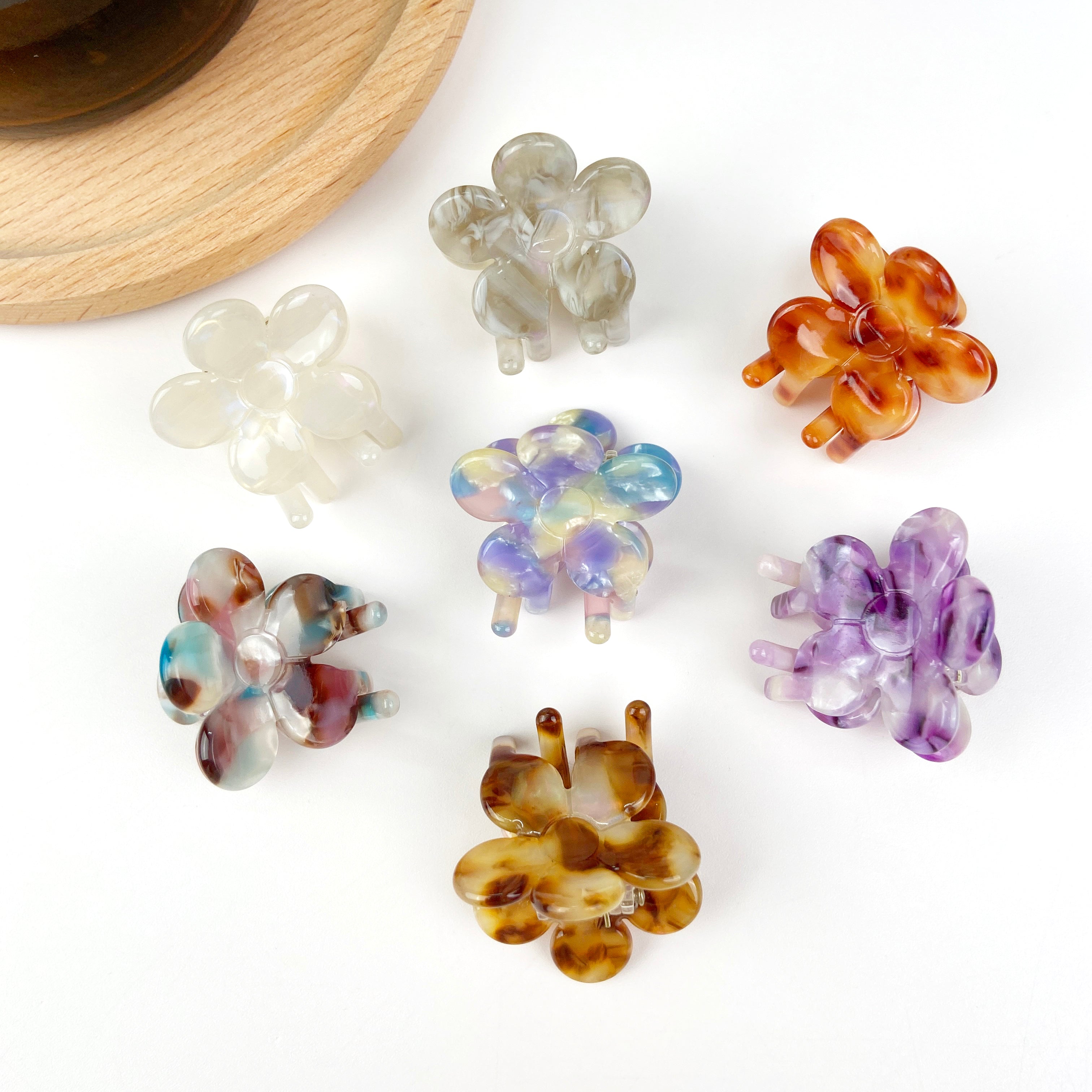 Acetates cute small flower hair clips bangs clip