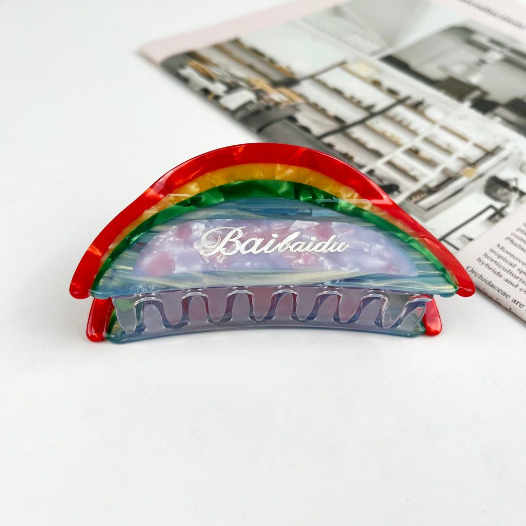 Acetate Rainbow Claw Clip Half Round Hair Clips