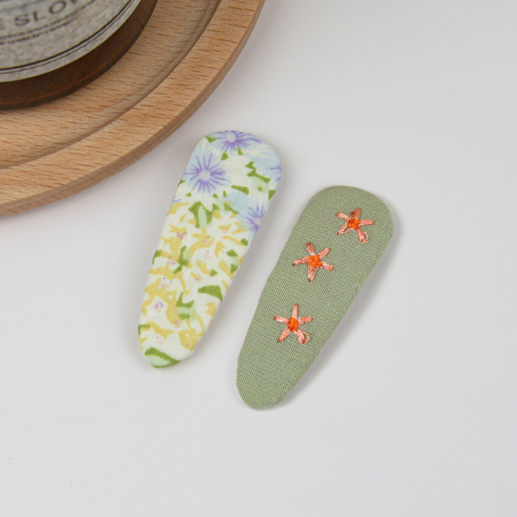 Floral BB Clip Embroidery Water Drop