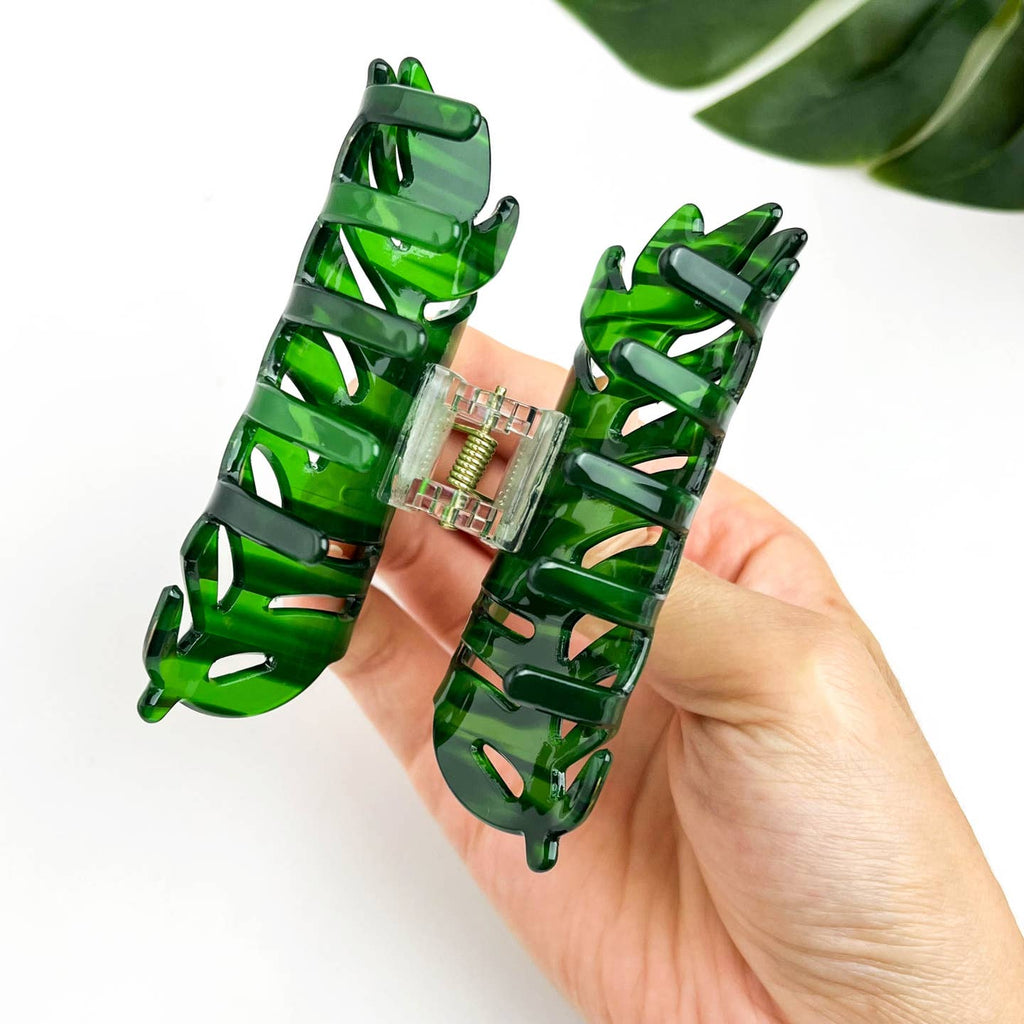 Leaves Grip PVC Updo Shark Clip