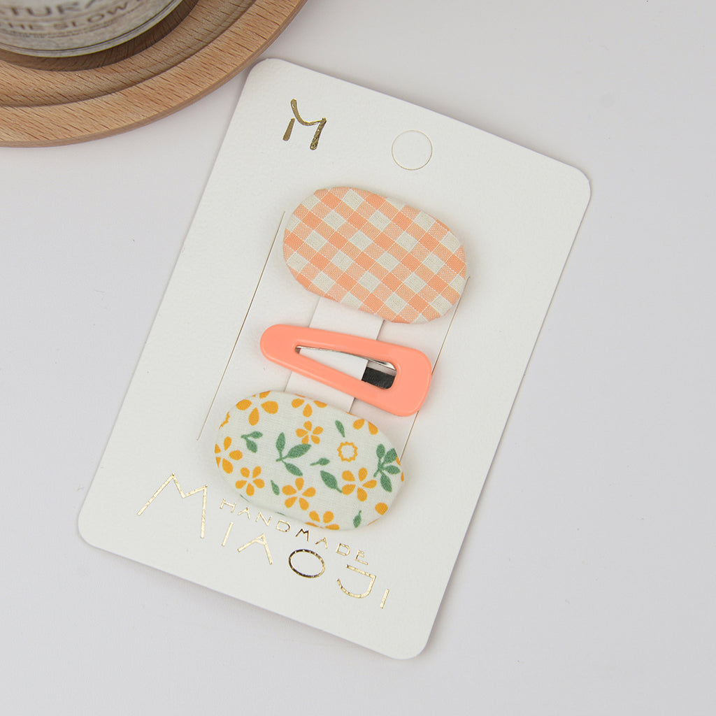 Floral Fabric Plaid BB Clip