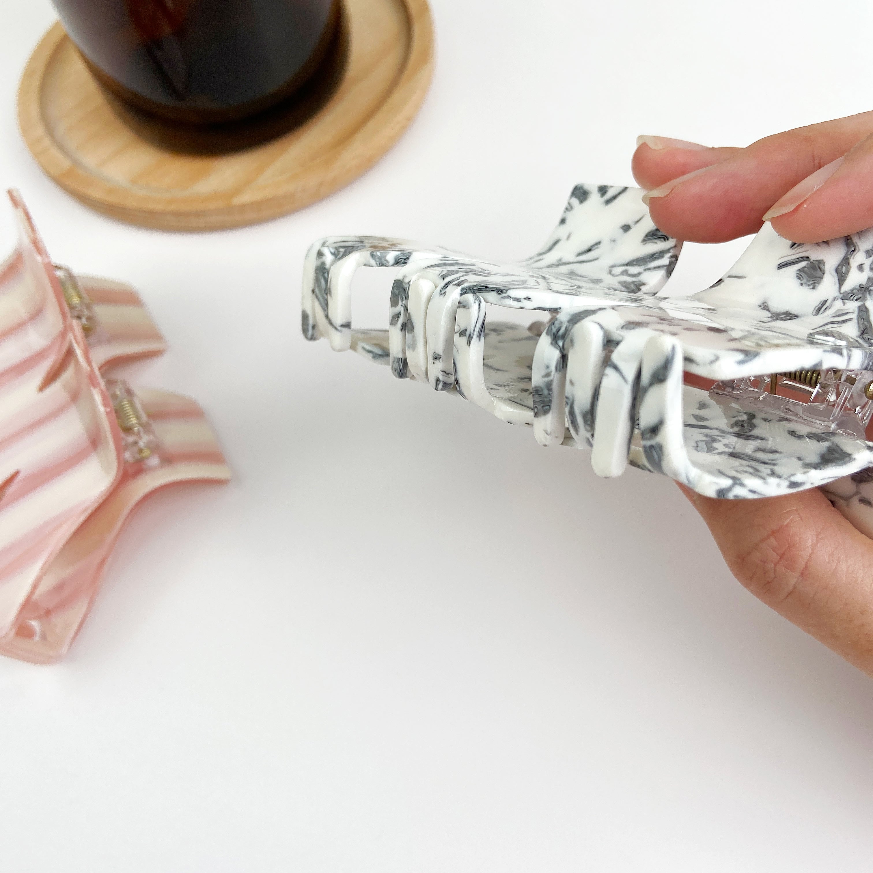 Acetate Rhinestone Letter M Hair Clip