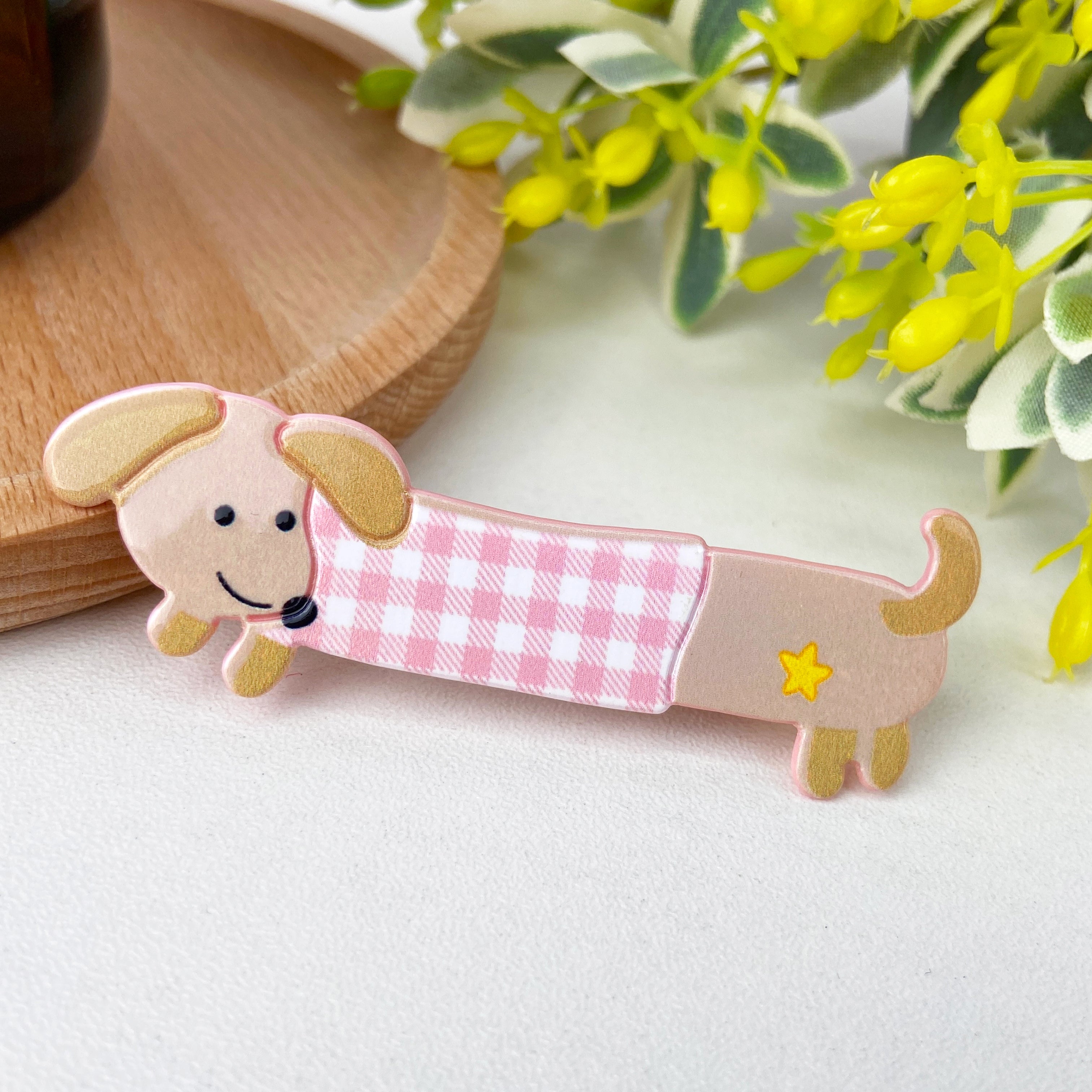 Cute Cartoon Colorful Dachshund Duckbill Clip