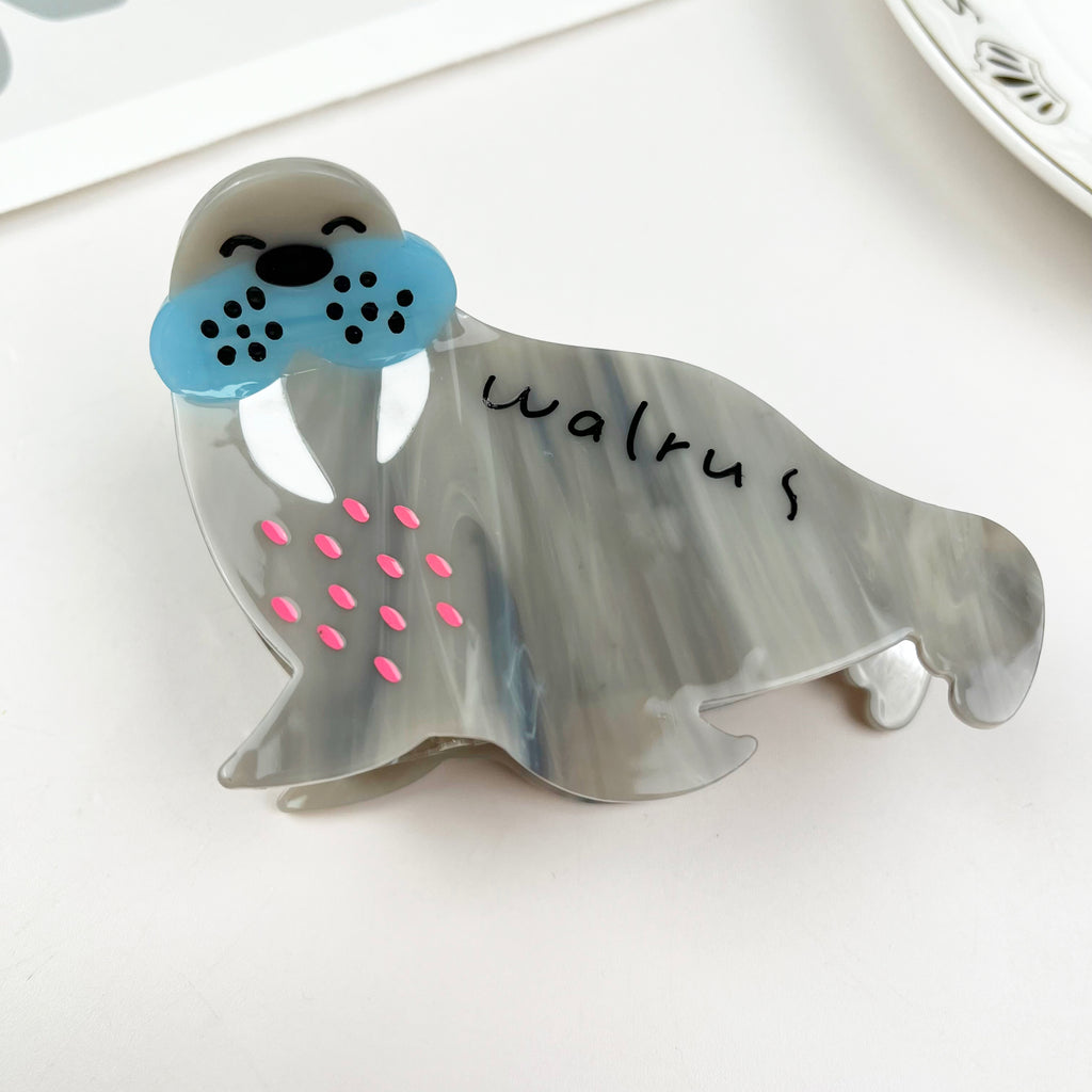 Acetate Walrus Hair Clip Marine Animal Series Claw Clip