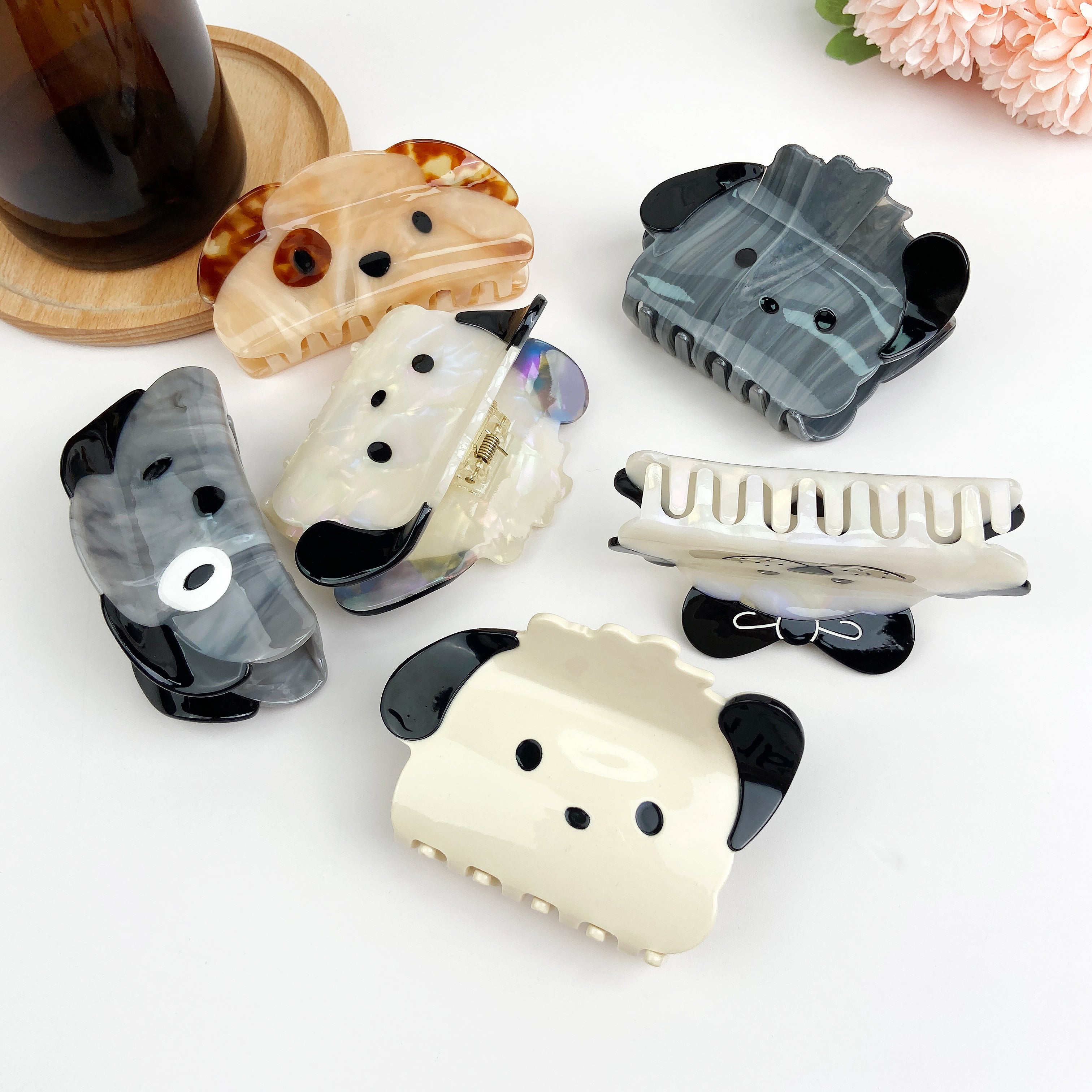 Acetate Cute Cartoon Dog Animal Hair Clips
