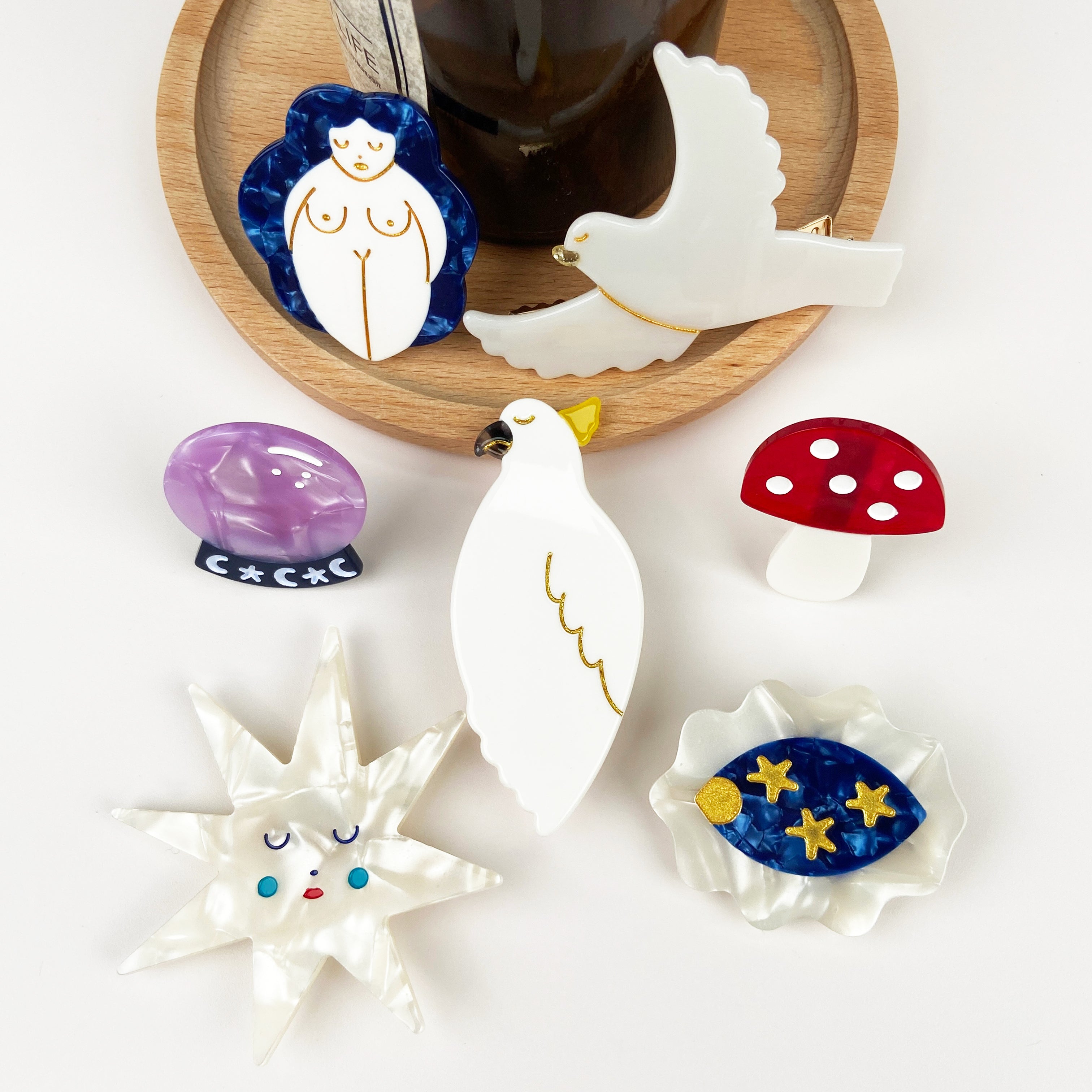 Mysterious Fantasy Crystal Ball Star Mushroom Acetate Duckbill Clip