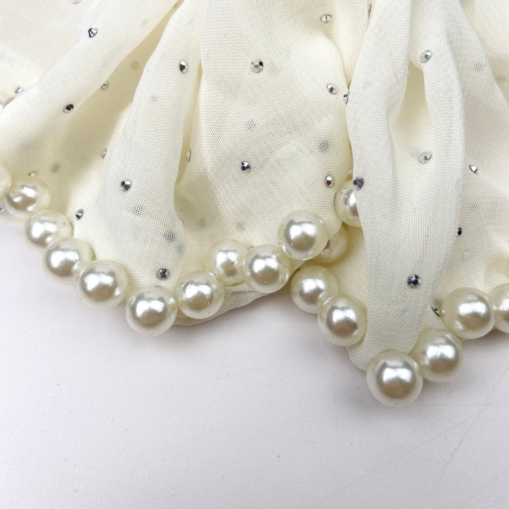 Soft Gypsophila Pearl Hair Tie
