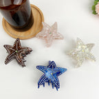 Ocean series starfish hair clips luxury rhinestone five-pointed star hair clip