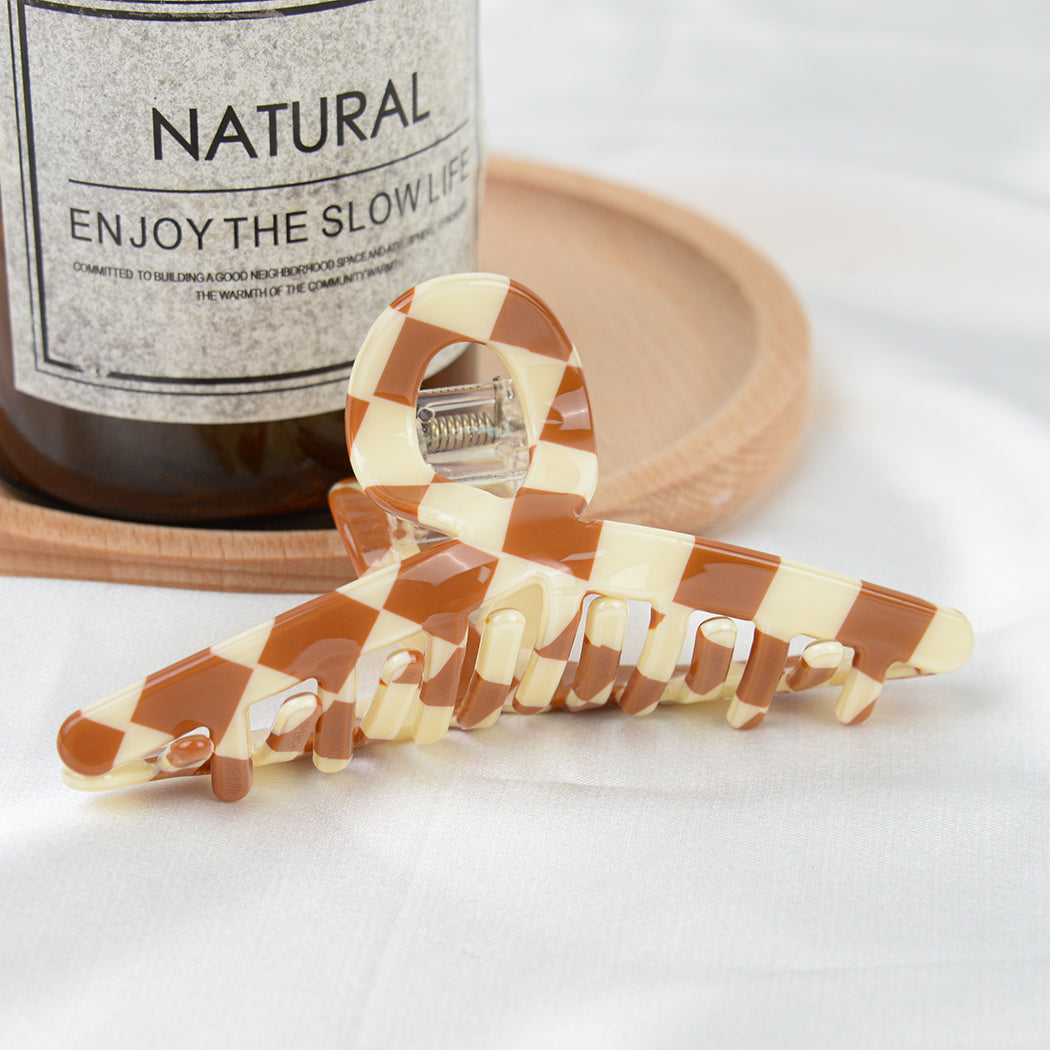 Color Checkerboard Acetate Hair Claw Clips