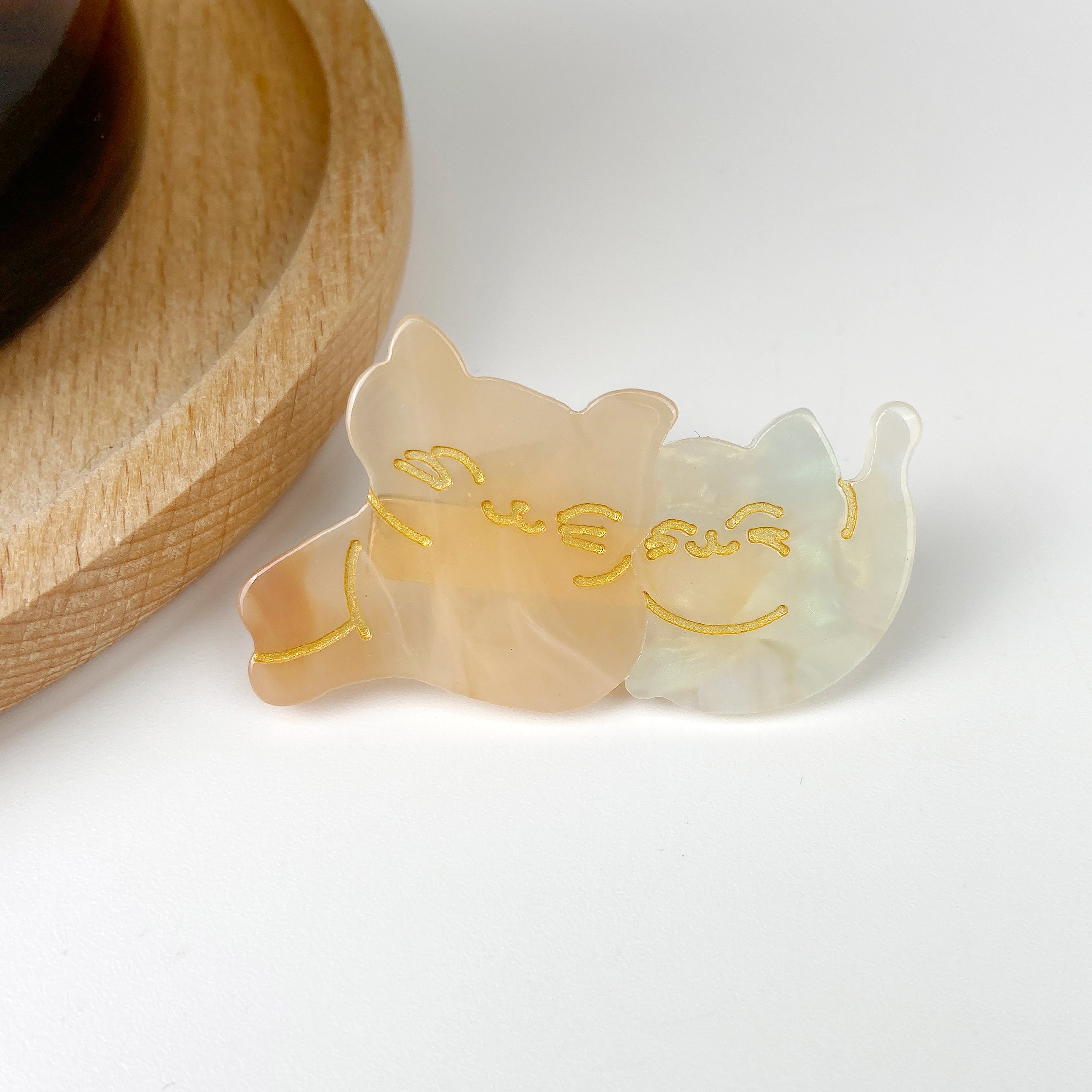 Acetate Cute Splicing Cat Hair Clip