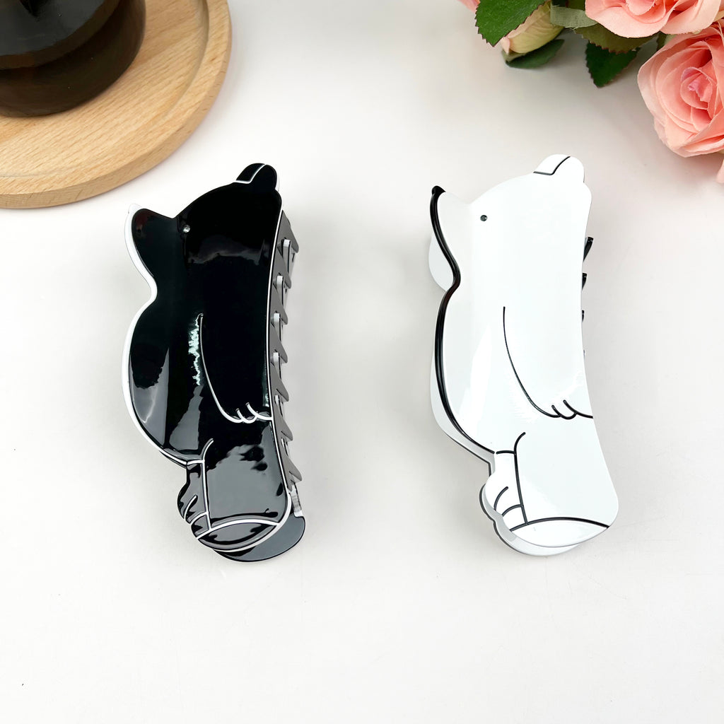 Süße Haarspangen aus Acetat mit Bärenmotiv, großer weißer Bär, Tierkrallenclip 