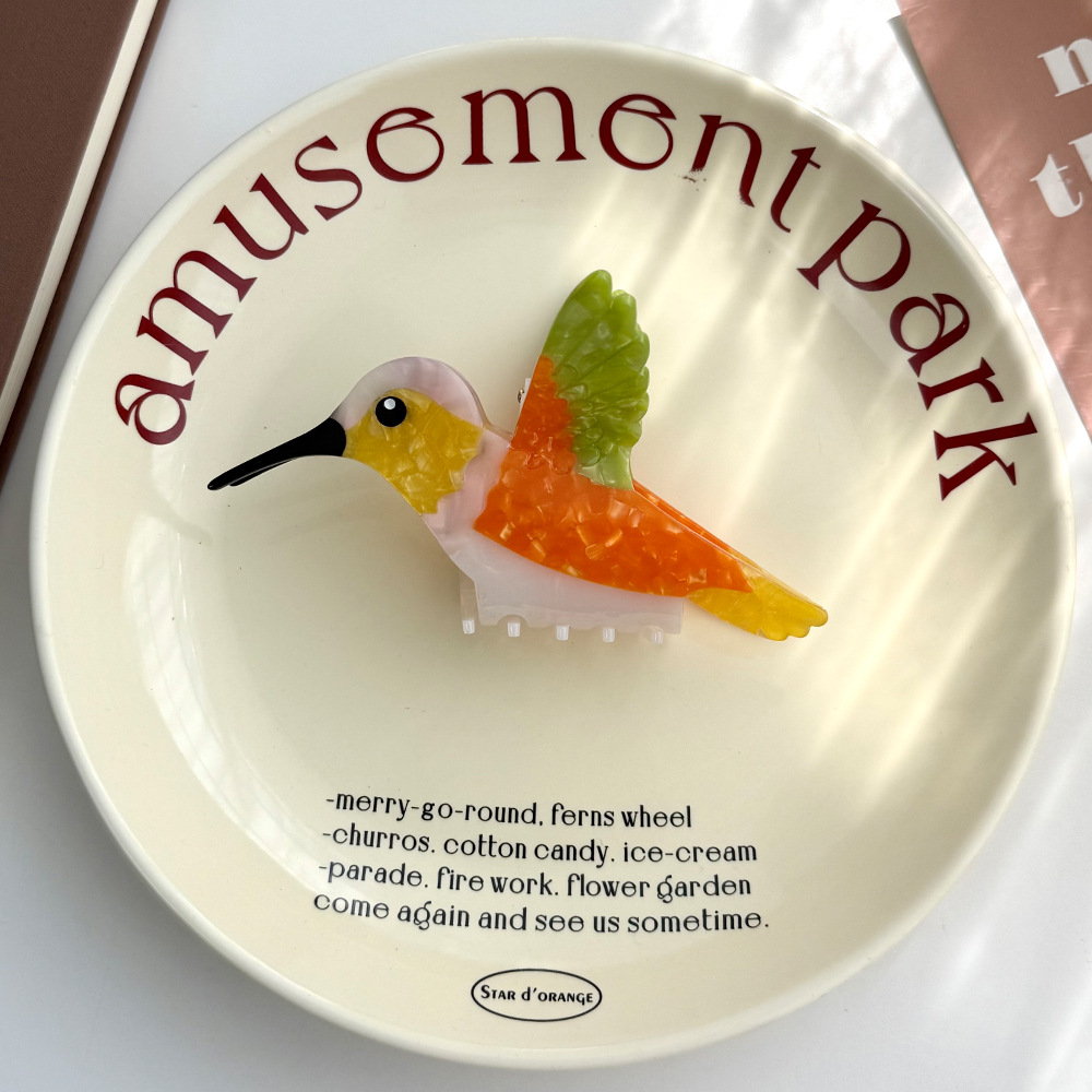 Hummingbird Hair Claw Clip, Elegant Acetate Bird Hair Clip