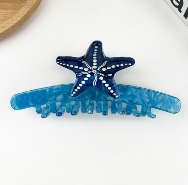 Starfish Barrettes Ocean Half Catch Shark Clip