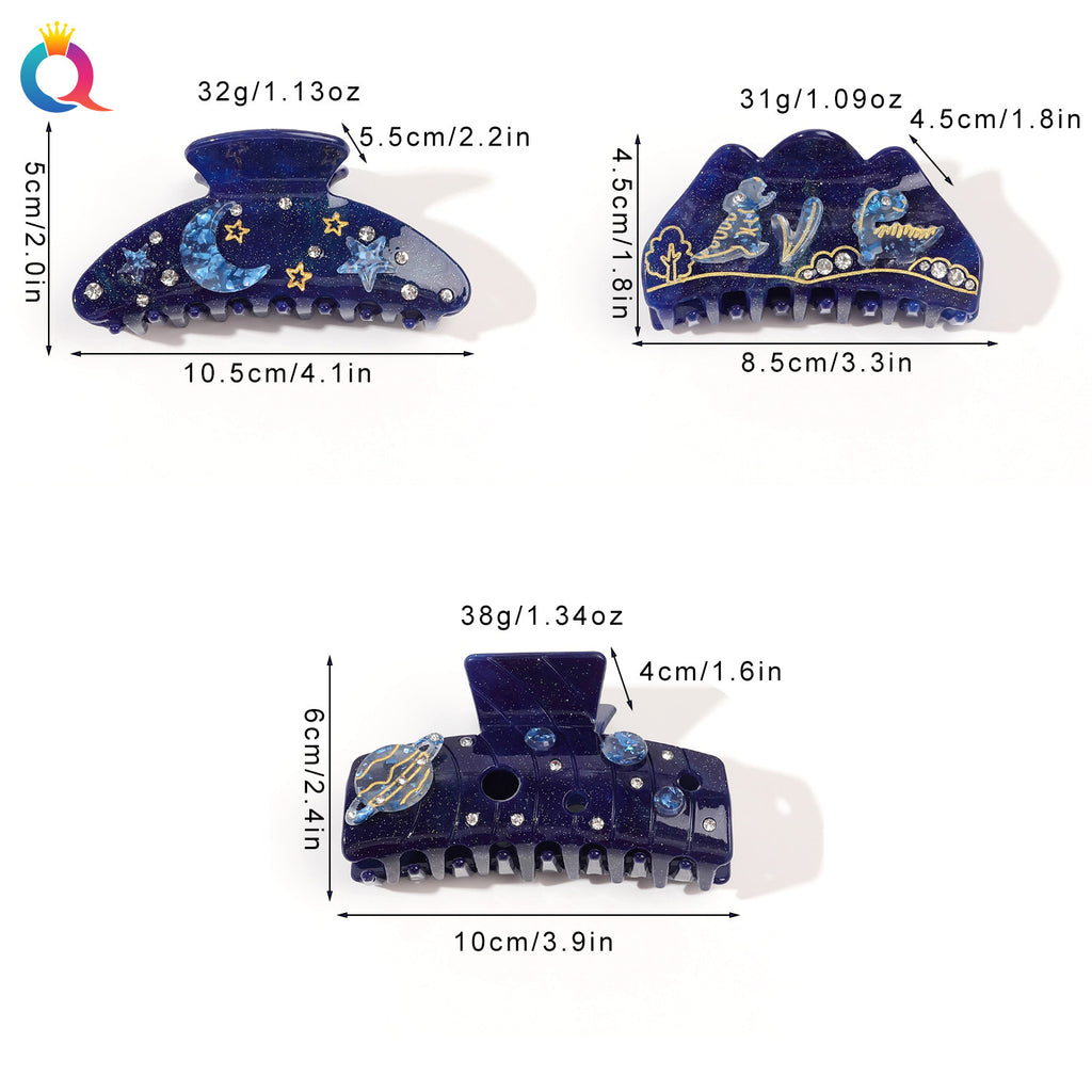 Ocean Series Acrylic Updo Shark Clip Hair Claw