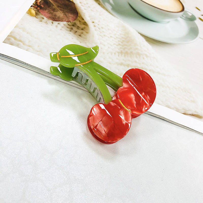 Vegetable Clamp Cherry Apple Shark Clamp Light Luxury Hair Claw Clip