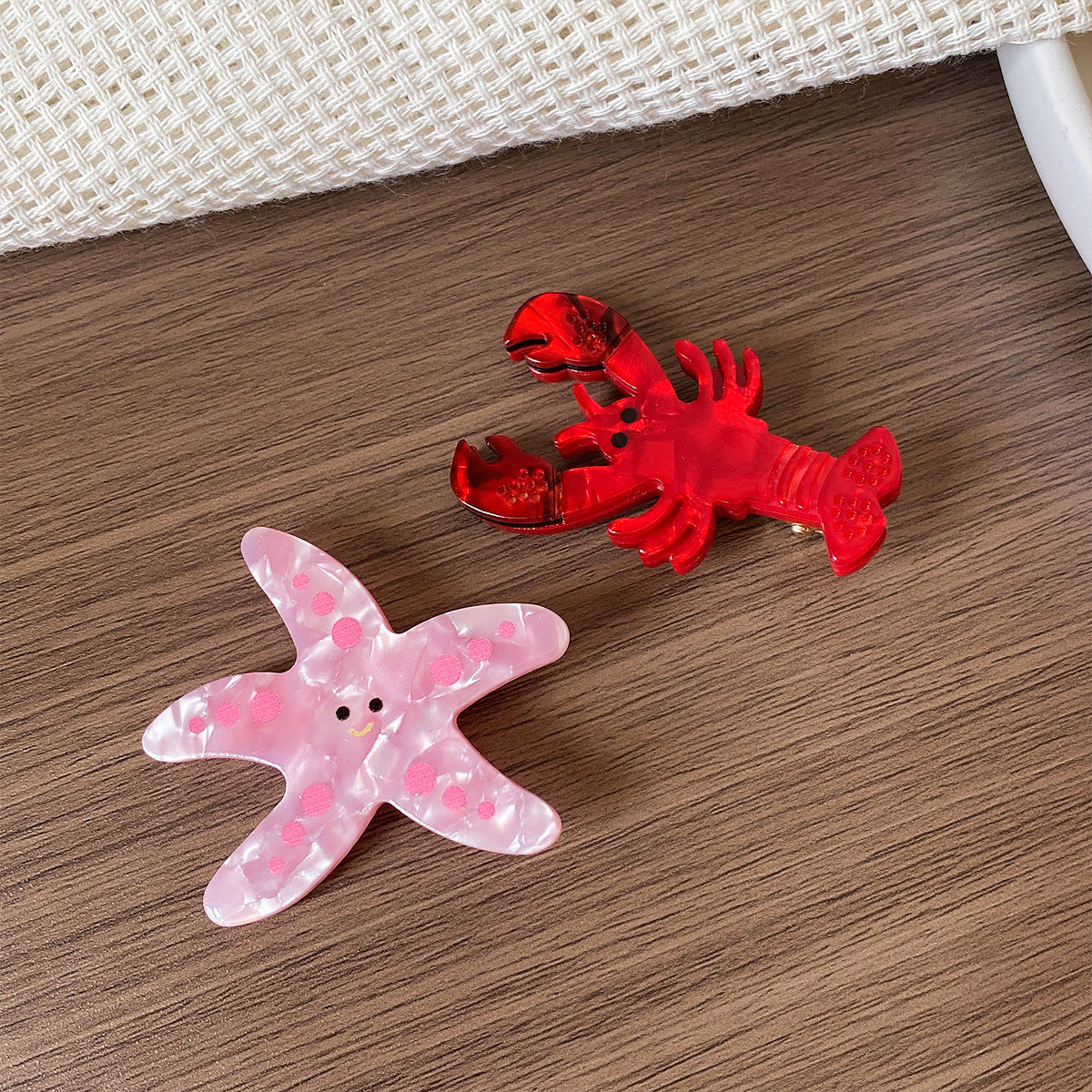 Crayfish Starfish Duckbill Clip Cute Children's Small Acetate Bang Clip