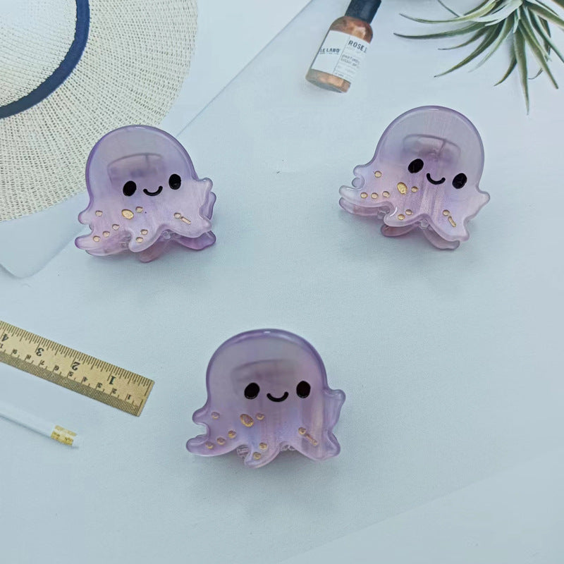 Sea Life Acetic Acid Mini Jaw Clip Whale Crab Seahorse Starfish Dolphin Young Girl Personalized Bang Clip Barrettes Hair
