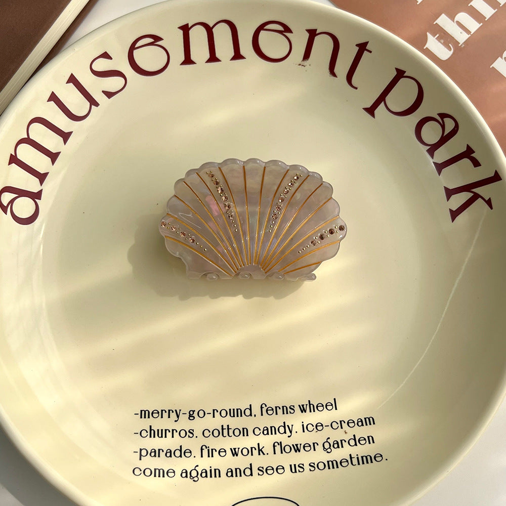 Shell Conch Acetate Grip Spot Drill Back Head Shark Clip