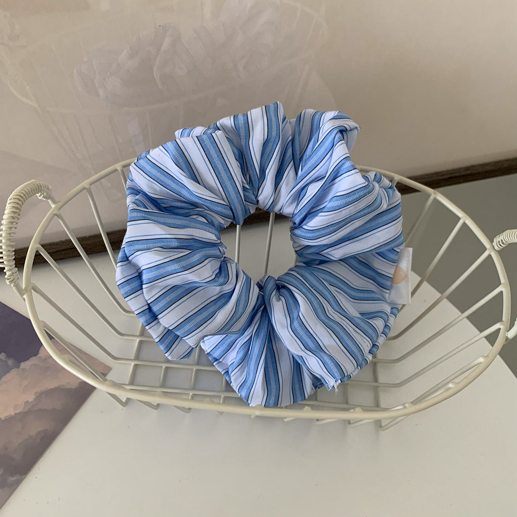Simple Striped Hair Band Large Intestine Hair Rope