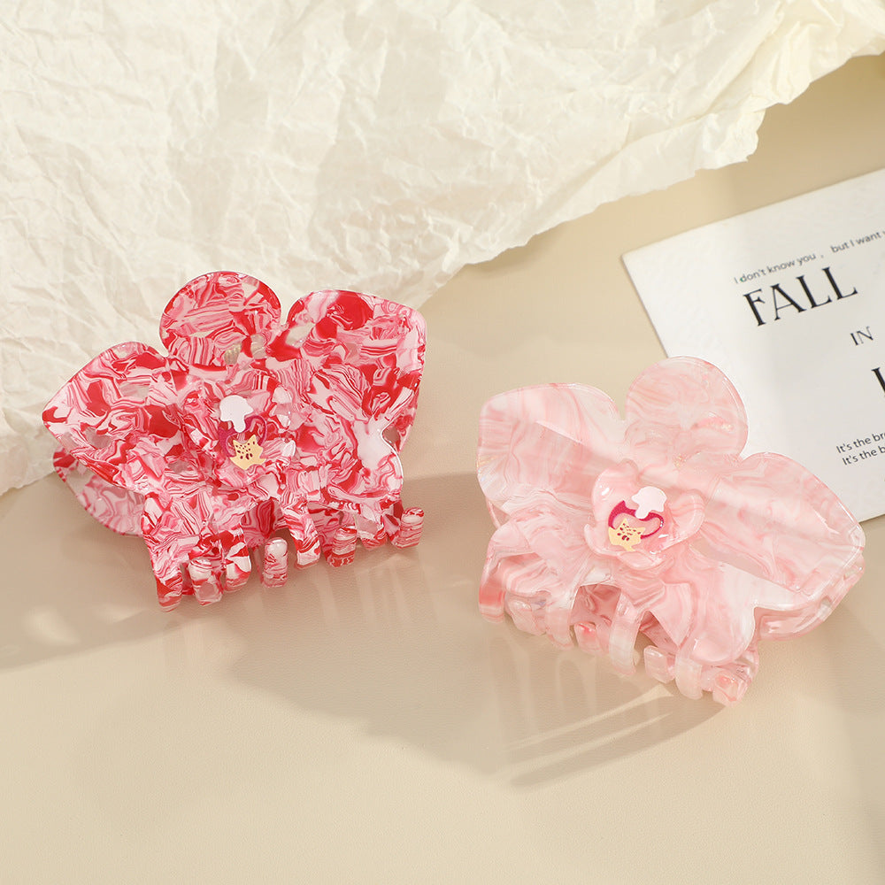 Floral Acrylic Hair Claw Clip (for Updos)