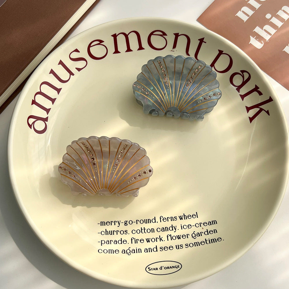 Shell Conch Acetate Grip Spot Drill Back Head Shark Clip