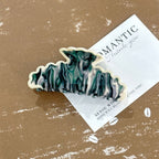 Blue-and-White Porcelain Style Claw Clip — Tie-Dye Speckled Pattern, Ideal for Updos