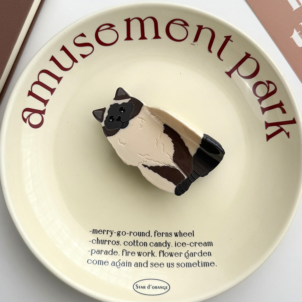 Cute Cat Barrettes Half Scratch Updo Shark Clip