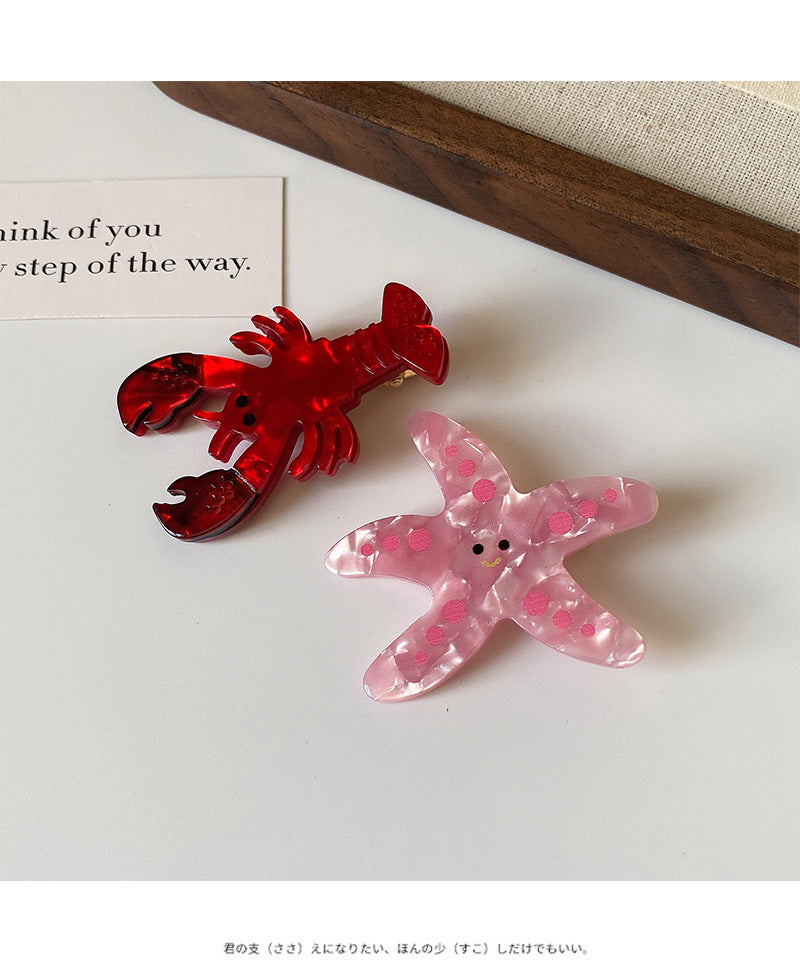 Crayfish Starfish Duckbill Clip Cute Children's Small Acetate Bang Clip
