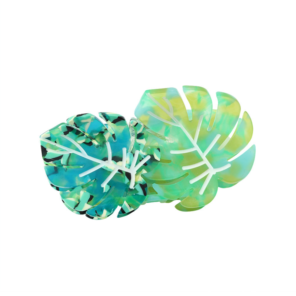 Plant Leaves Barrettes Acetic Acid Updo Shark Clip