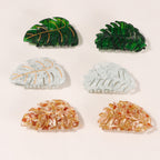 Leaves Grip PVC Updo Shark Clip