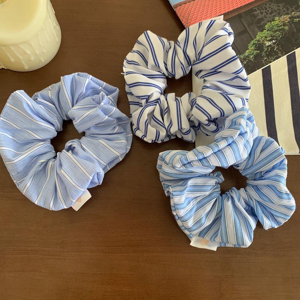Simple Striped Hair Band Large Intestine Hair Rope