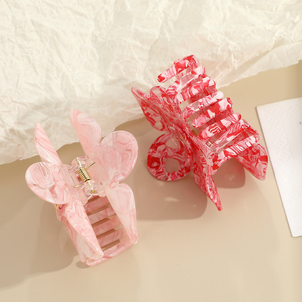 Floral Acrylic Hair Claw Clip (for Updos)