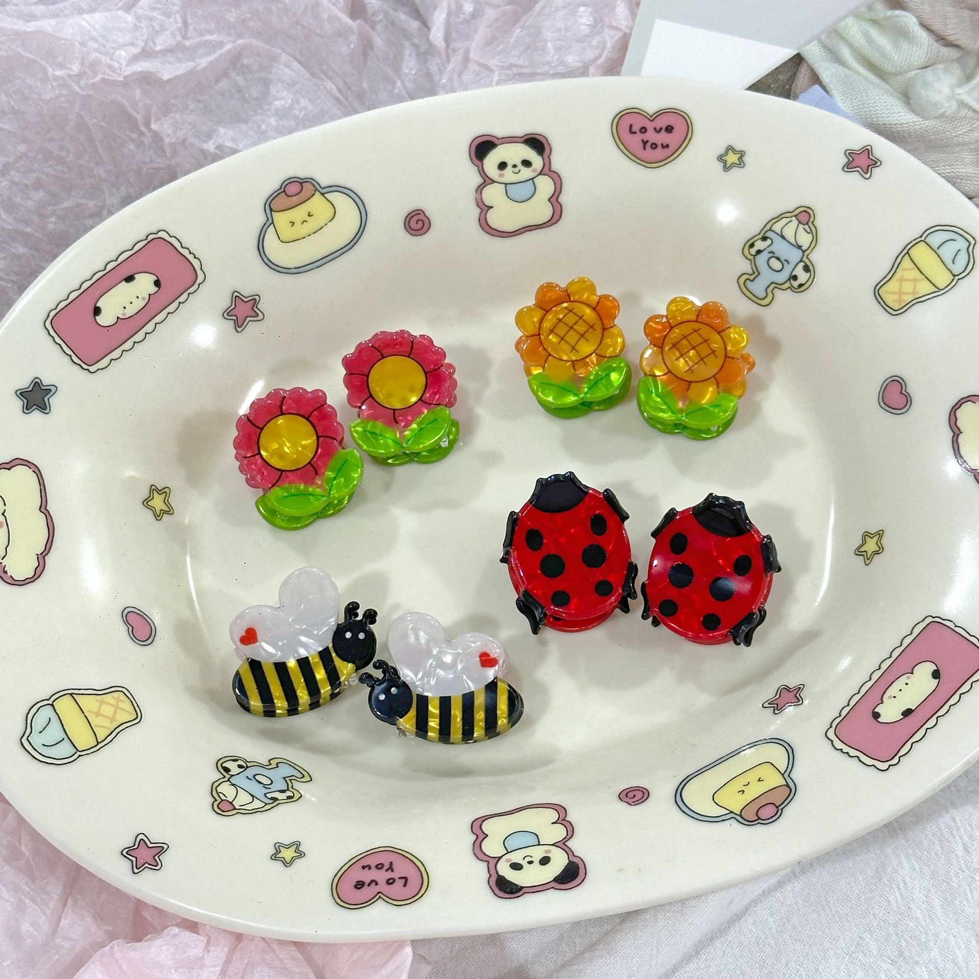 Bee Sunflower Mini Clip Bangs Side Clip