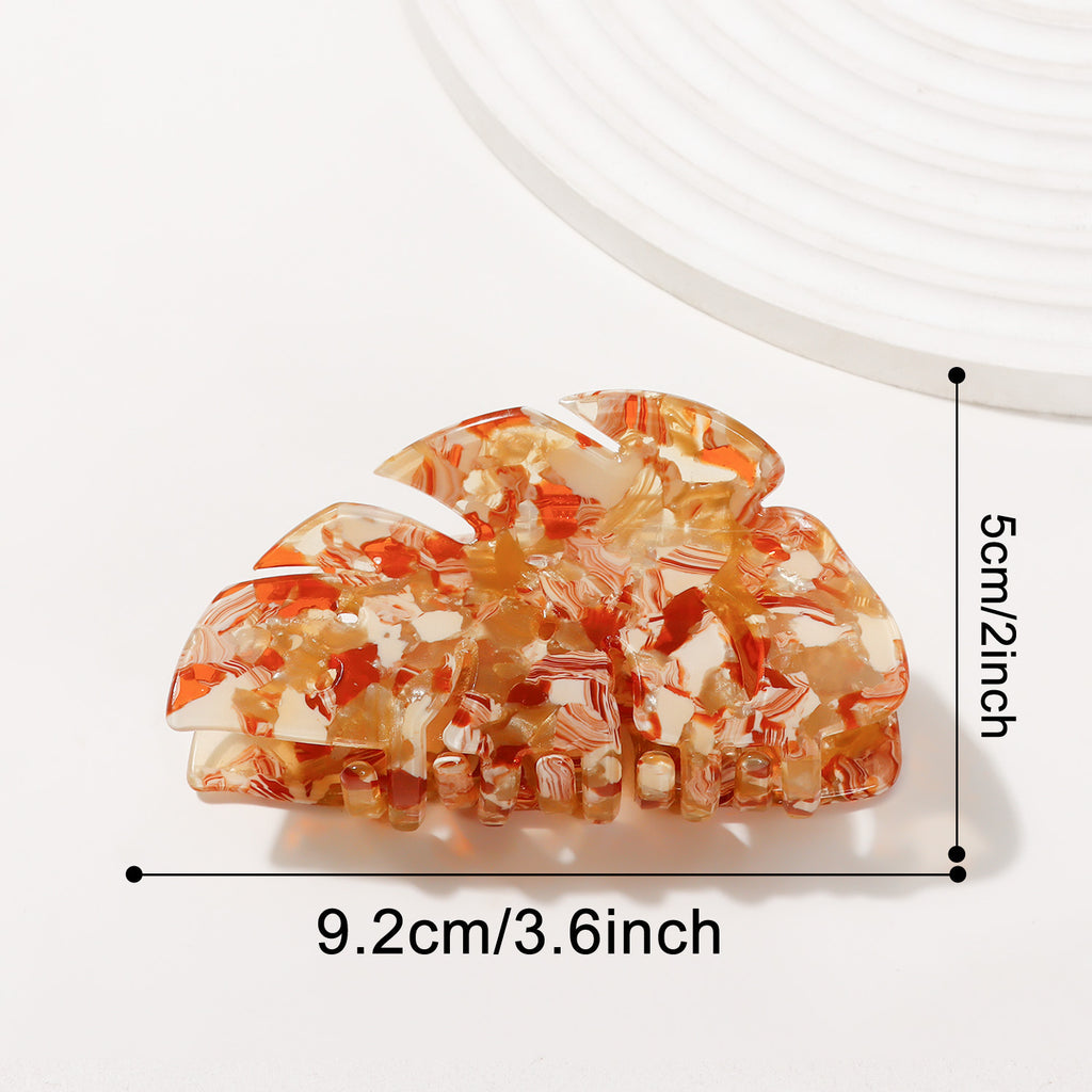 Leaves Grip PVC Updo Shark Clip