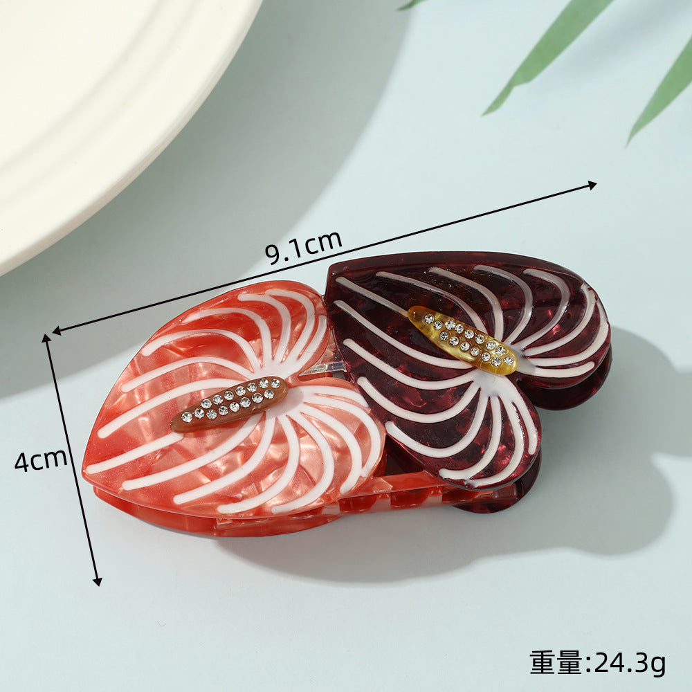 Plant Leaves Barrettes Acetic Acid Updo Shark Clip