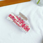 Chain Flower Acetate Grip Large Square Clip Back Head Shark Clip