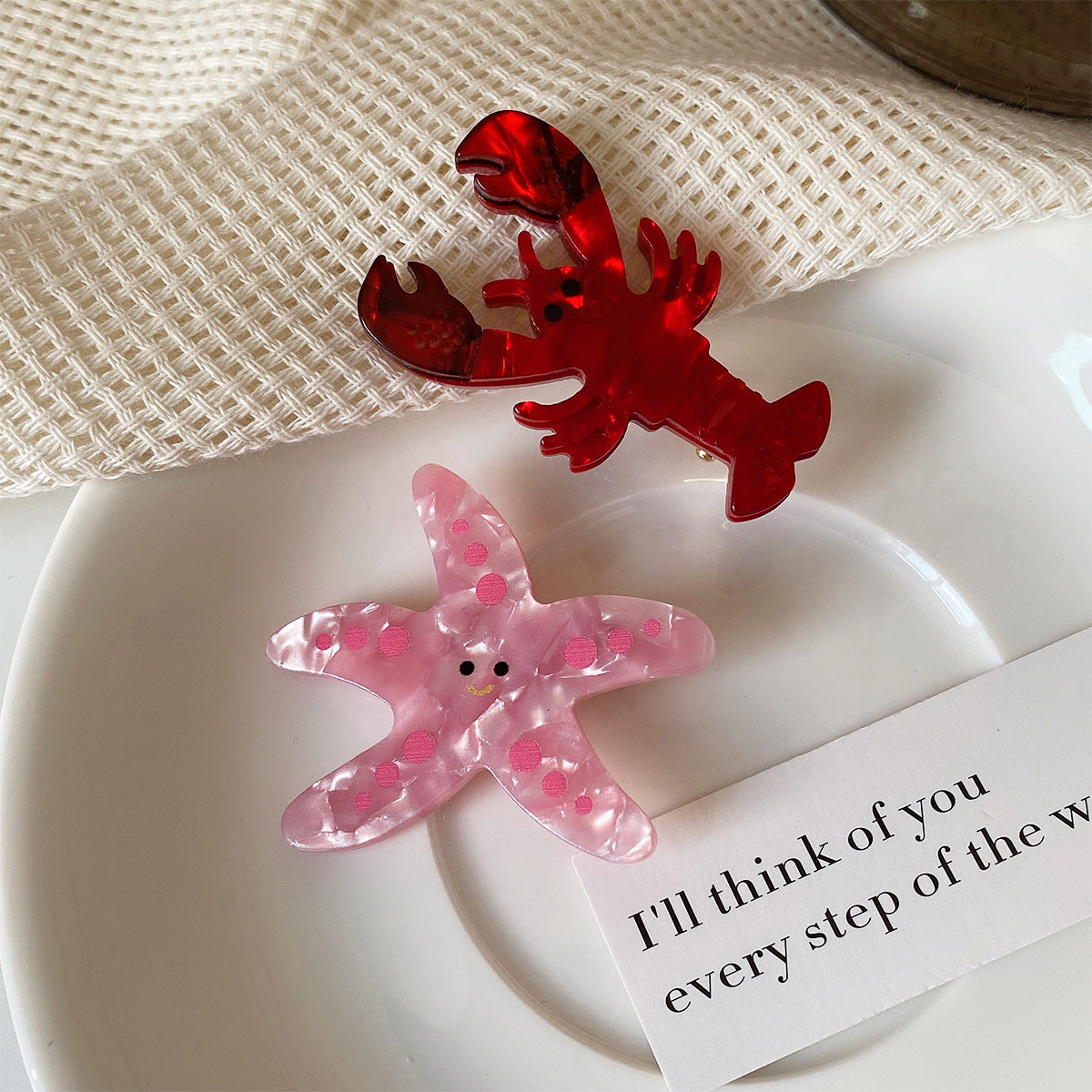 Crayfish Starfish Duckbill Clip Cute Children's Small Acetate Bang Clip