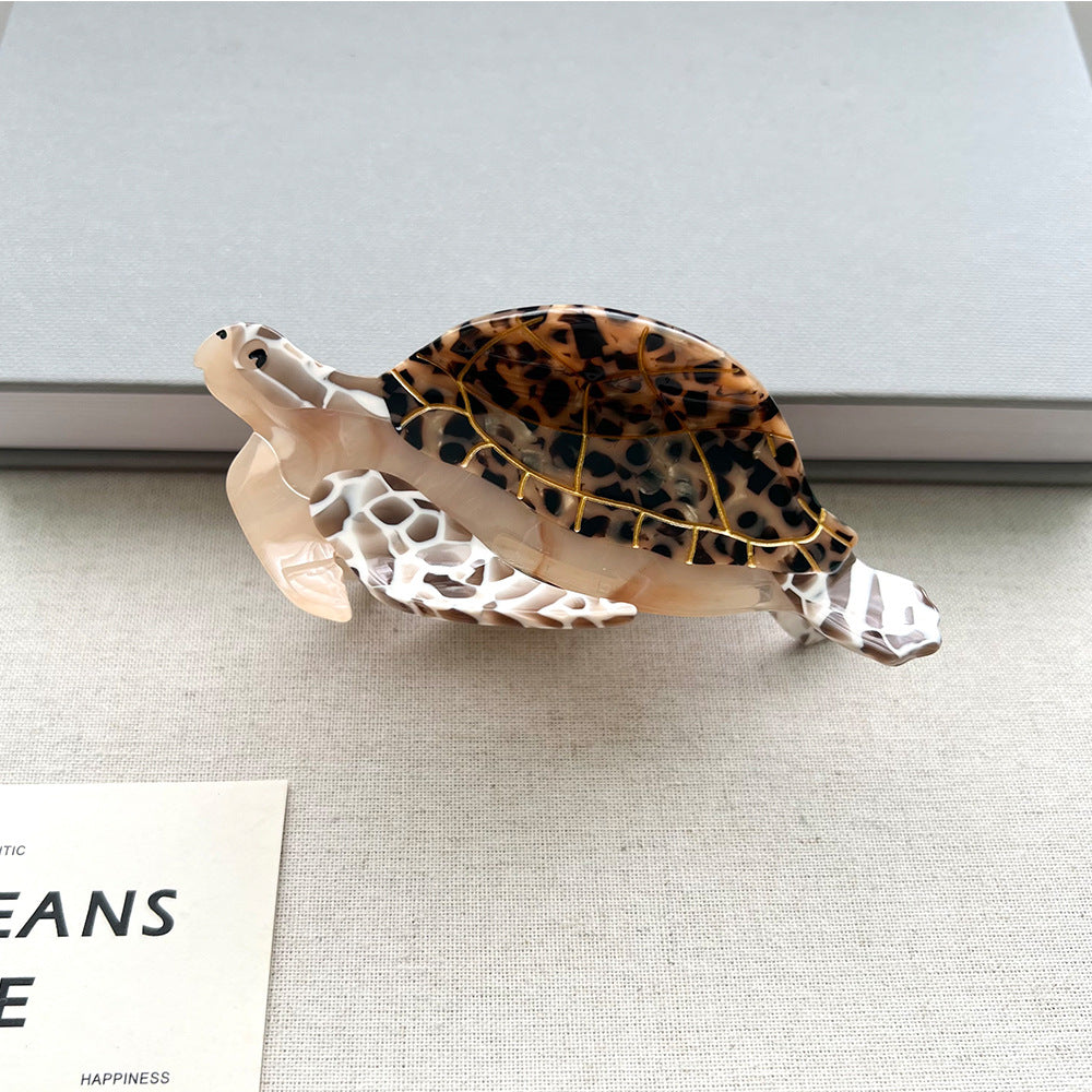 Sea Turtle Acetate Hairpin Ocean Series Shell Hair Claw Medium Head Shark Clip