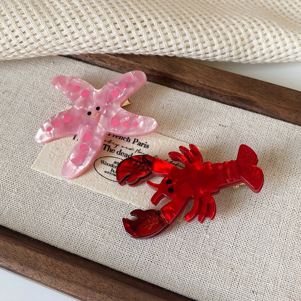 Crayfish Starfish Duckbill Clip Cute Children's Small Acetate Bang Clip