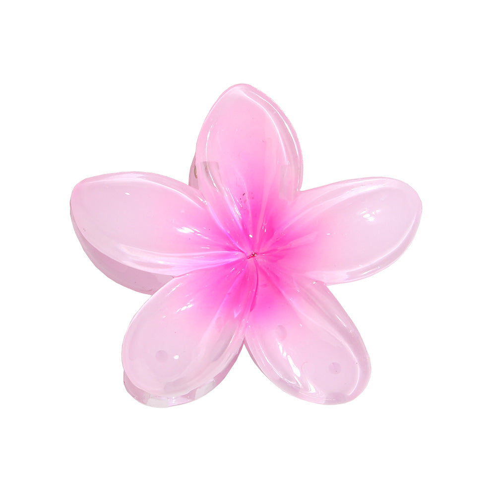 Color Plumeria Rubra Barrettes Side Grab Half Grab Back Head Shark Clip