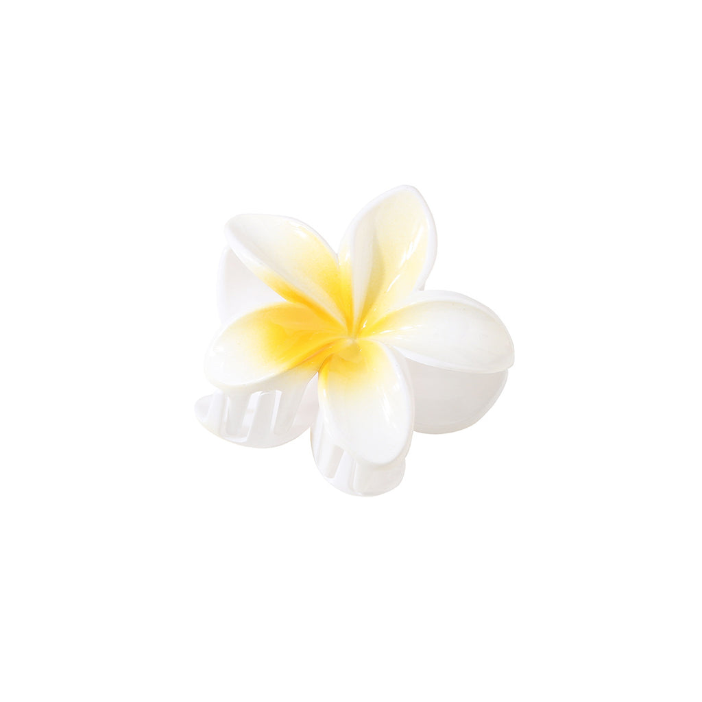Color Plumeria Rubra Barrettes Side Grab Half Grab Back Head Shark Clip