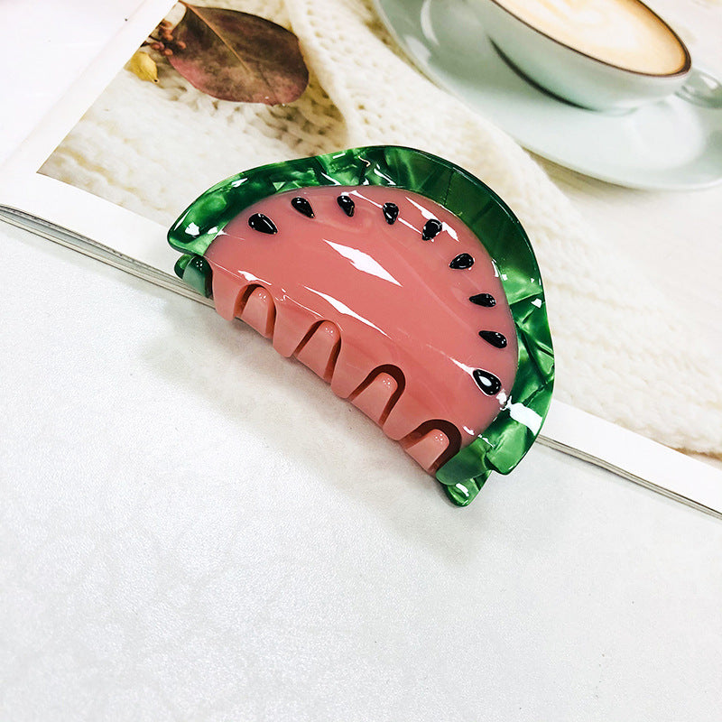 Vegetable Clamp Cherry Apple Shark Clamp Light Luxury Hair Claw Clip
