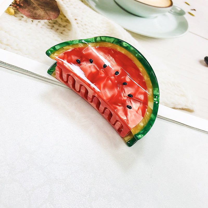 Vegetable Clamp Cherry Apple Shark Clamp Light Luxury Hair Claw Clip