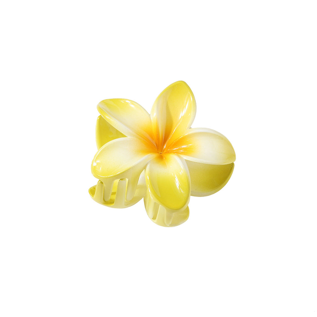 Color Plumeria Rubra Barrettes Side Grab Half Grab Back Head Shark Clip