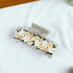 Chain Flower Acetate Grip Large Square Clip Back Head Shark Clip