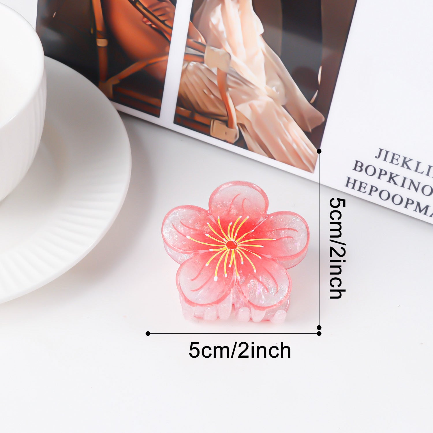 Plum Blossom Grip Flower Updo Shark Clip