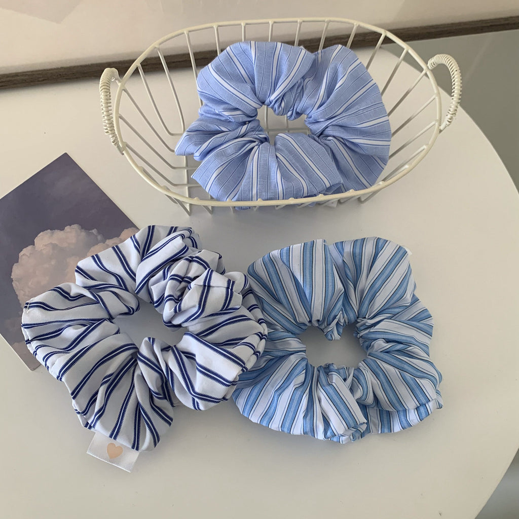 Simple Striped Hair Band Large Intestine Hair Rope