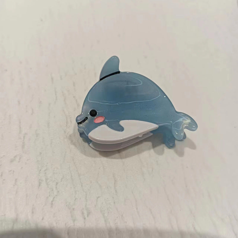 Sea Life Acetic Acid Mini Jaw Clip Whale Crab Seahorse Starfish Dolphin Young Girl Personalized Bang Clip Barrettes Hair