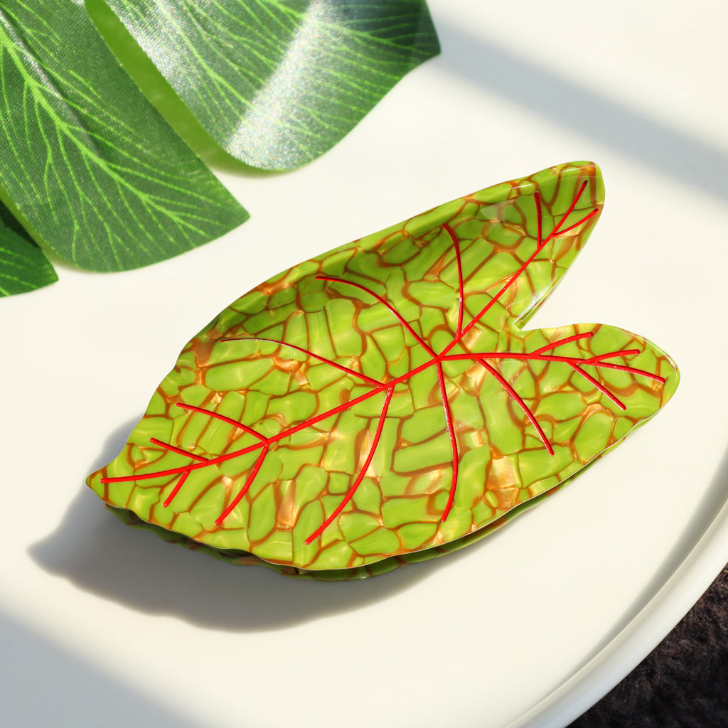 Leaves Barrettes Acetate Updo Large Size Shark Clip