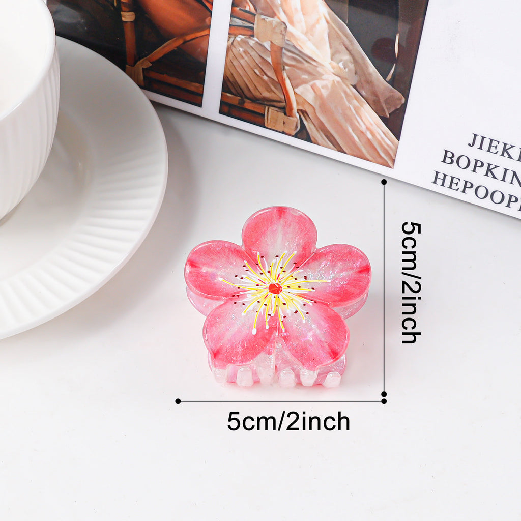 Plum Blossom Grip Flower Updo Shark Clip